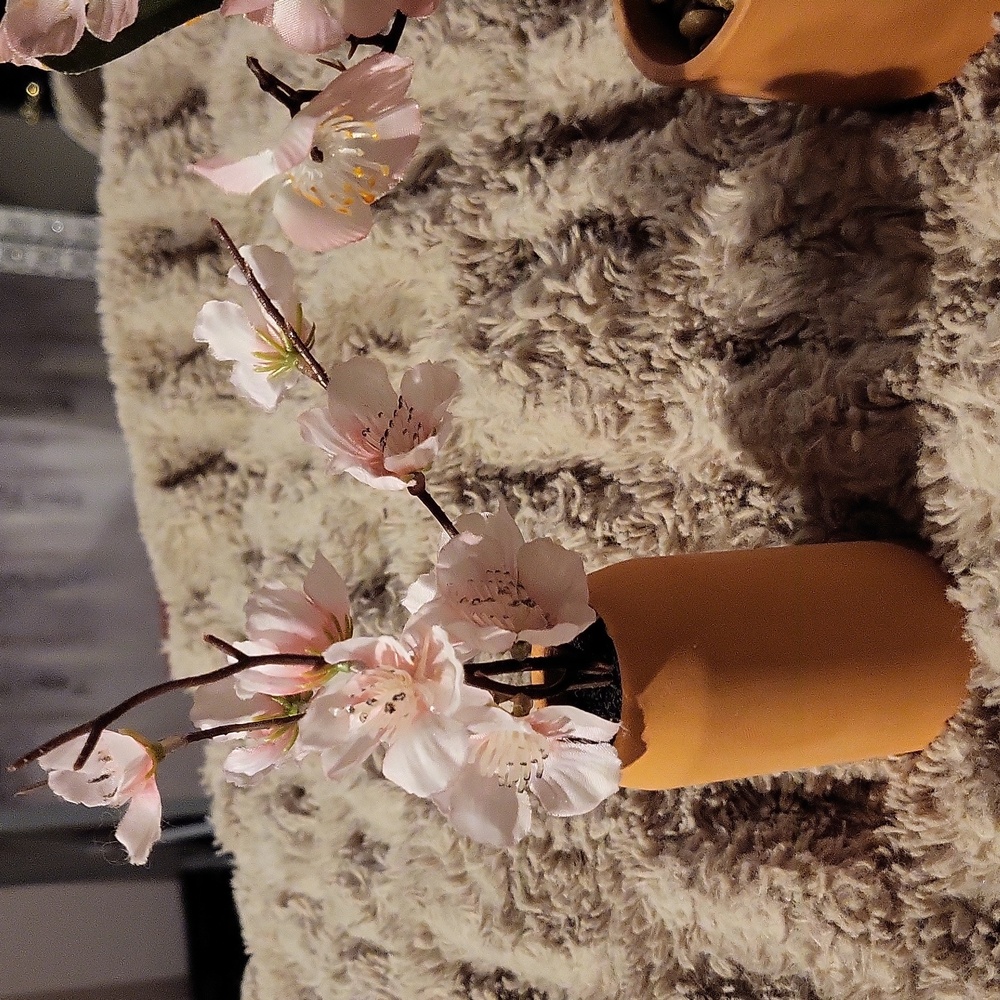 Pretty Cherry Blossom Tree Set | Artificial In A Ceramic Terracotta Vase🌸 - Picture 3 of 6